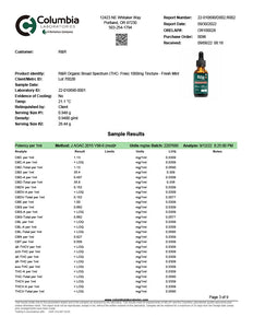 R&R Medicinals 1000mg Broad Spectrum Tincture - Fresh Mint