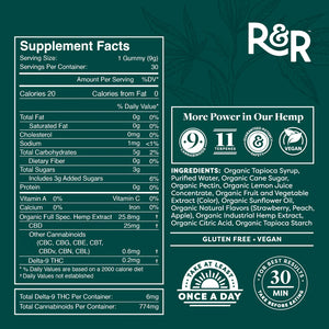 R&R Medicinals 30mg Full Spectrum Hemp Extract Gummies - 30ct - Multi Flavored