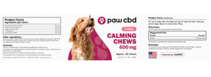 cbdMD Paw CBD 600mg Dog Calming Chews - Turkey Flavored